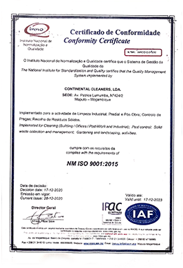 Certificado de Qualidade INOQ
